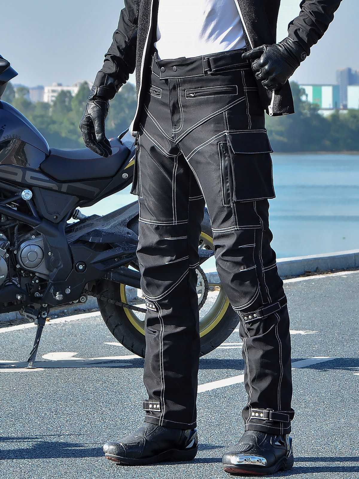 バイク ウェア プロテクト マルチポケット ライダーパンツ