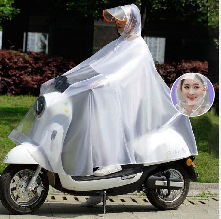 バイク ウェア バイク用レインウェア 大きいつば付き雨合羽 原付スクーター対応