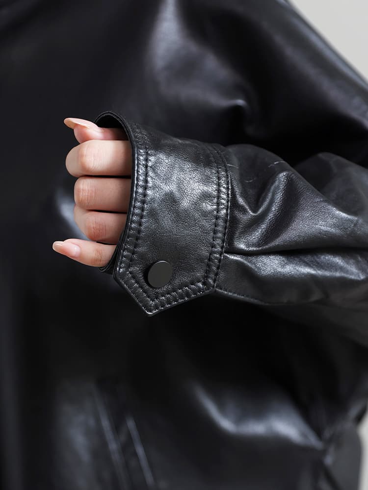 バイク ウェア しなやかレザー秋ライダージャケット